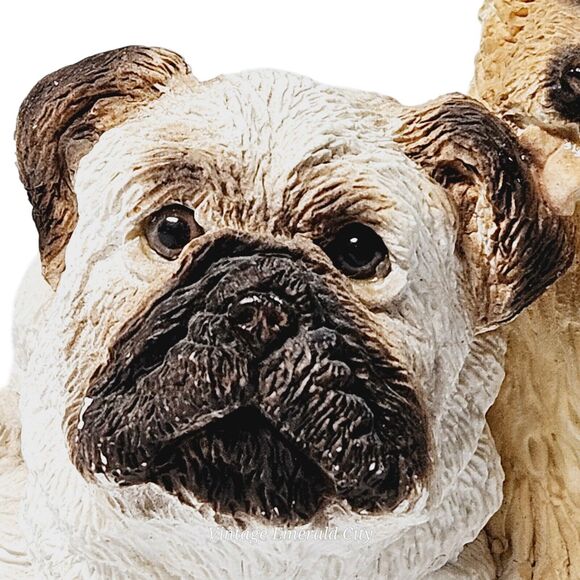 Vintage Stone Critters 1987 BullDog Pup & Cocker SC-269 Dog Figurine Sculpture - Picture 3 of 9